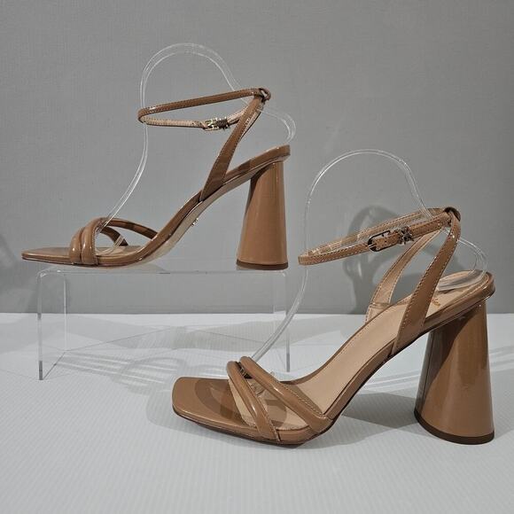 NEW Sam Edelman Kia Sandal Womens 10 Rosa Blush Patent Strappy Block Heel - Picture 2 of 13